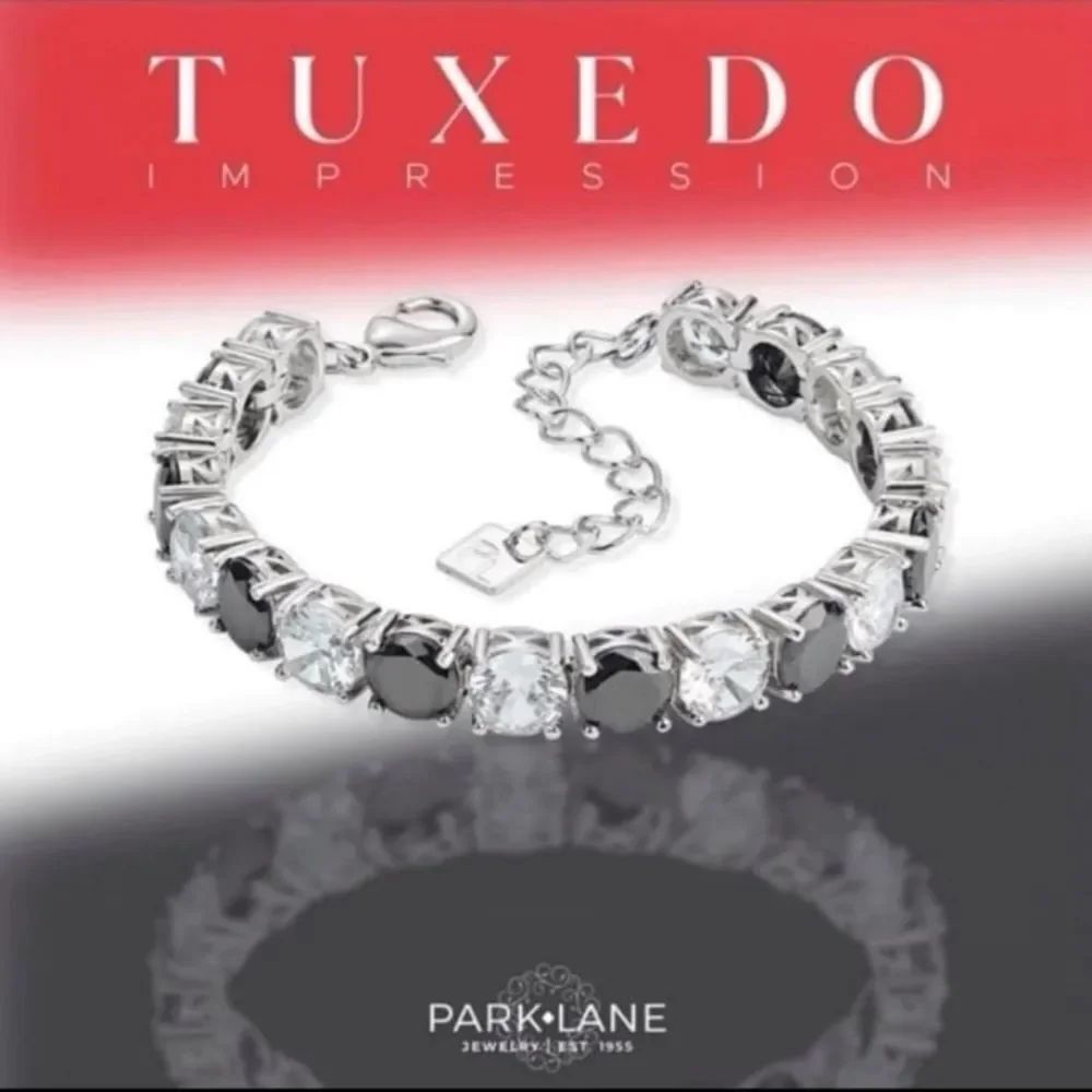 Park Lane Tuxedo Bracelet - Black and Silver Elegance